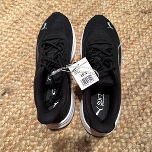 Mens Puma Transport  Black and White Sneakers